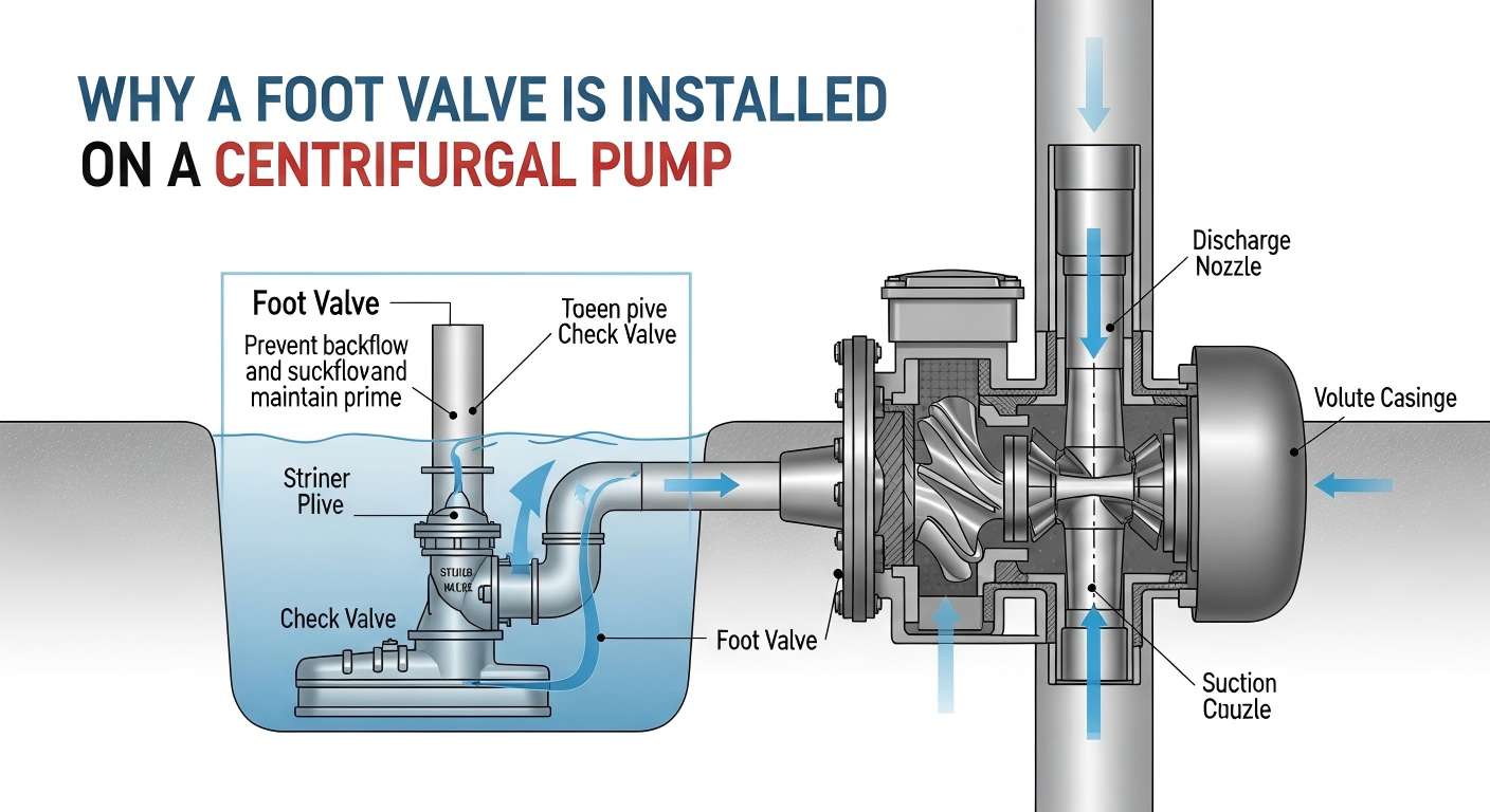 အဘယ်ကြောင့် Foot Valve ကို Centrifugal Pump တွင်တပ်ဆင်ရသနည်း။