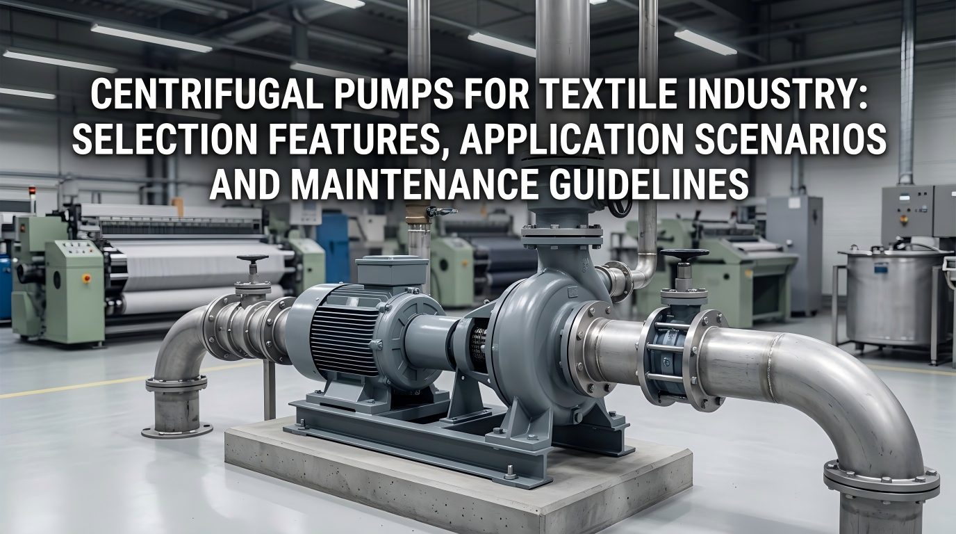 အထည်အလိပ်လုပ်ငန်းအတွက် Centrifugal Pumps- ရွေးချယ်မှုအင်္ဂါရပ်များ၊ အသုံးချမှုအခြေအနေများနှင့် ပြုပြင်ထိန်းသိမ်းမှုလမ်းညွှန်ချက်များ